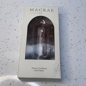 Macrae & Co Phone Crossbody Gold Plated Tortoise Shell Universal Chain Strap NIB
